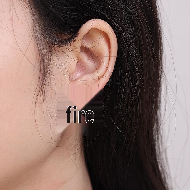European & American Style Large Round Shiny Stainless Steel Leaf Stud Earrings - Non-Fading, Concave Design, Exaggerated Style.