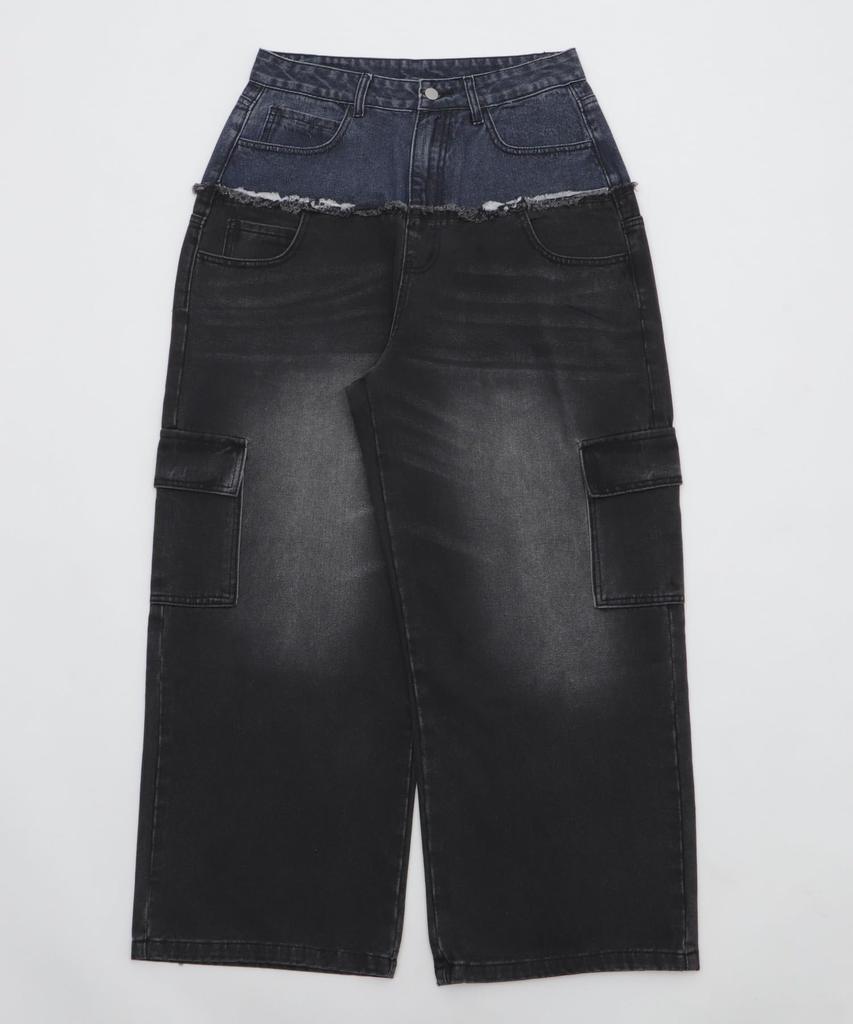 WEGO Džínové cargo kalhoty s dvojitým pasem Vintage Velikost Denim Černá Sonata Pánské Kalhoty, Kalhoty, Spodky, Streetwear, Oblečení, Léto/Podzim, Dárek, M,