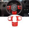 Red Steering Wheel Decoration Trim for Jeep Wrangler JK /Grand Cherokee/Compass