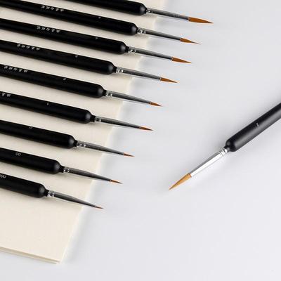 Fine Tip Wolf Hair Brush Set for Acrylic, Oil, Watercolor, Gouache, and Face Painting