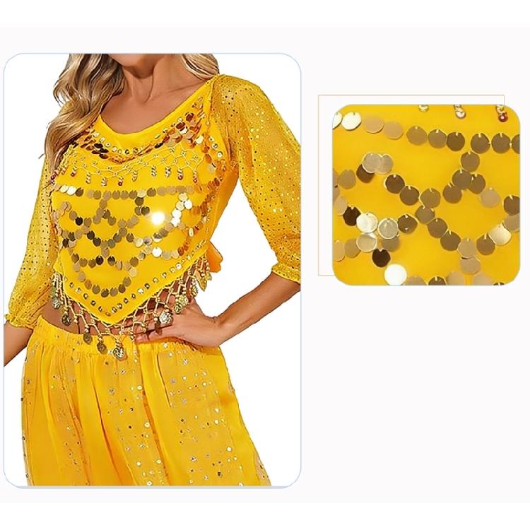 Damen Bauchtanz Kostüm Bauchtanz Münz Top Bauchtanz Crop Top Halloween Auftritt Kostüm Bauchtanz Outfit