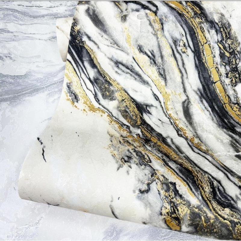 

Gilding Marble Wallpaper Roll Industrial Vintage Stripe Textured Vinyl Wall Paper for Living Room Bedroom Waterproof Ktv 9.5mx53cm