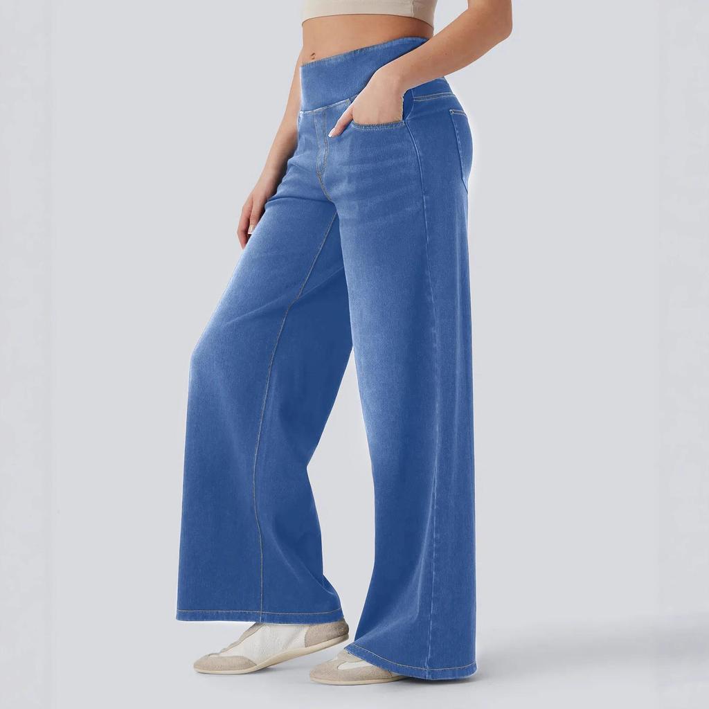 2025 Summer Women's High-Waisted Slimming Wide-Leg Jeans: Casual, Versatile, and Fashionable