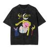 Sailor Moon Anime Printed Tshirt Mens and Womens Washed Tshirt High Quality Vintage Cotton Tshirt Harajuku YK Tops