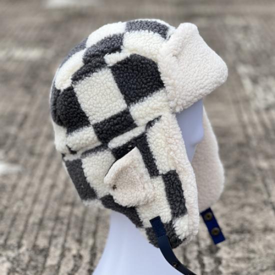 

Women Windproof Russian Trapper Hat Check Winter Sherpa Ear Flap Skiing Cap Warm