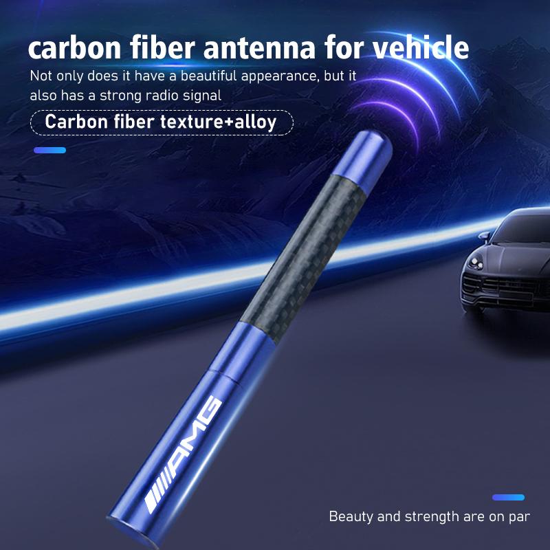 GLC GLB Carbon Fiber Radio Antenna Short Mast Signal Car Accessories For Mercedes Benz AMG A B C E S G Class W201 W210 W108 W20