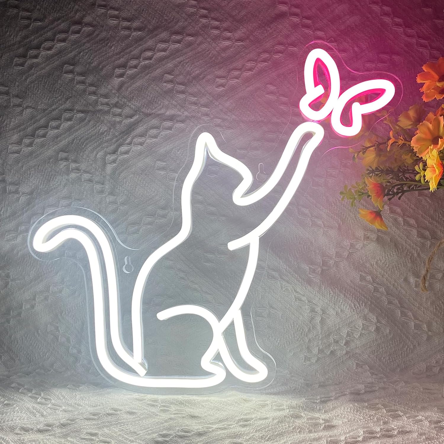 

Светодиодные неоновые вывески в виде кошек и бабочек, работающие от USB, 3D настенные художественные украшения для дома, подвесные вывески, лампы для гостиной, спальни, подарков для детей