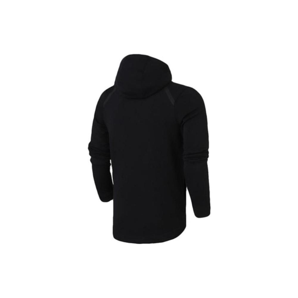 Nike Solid Color Logo Print Zip-Up Hooded Jacket Men Outerwear Black 925613-010