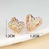 Delicate Gold Color Hollow Heart Shape Hoop Earrings For Women Girls Paved Dazzling CZ Zircon Earrings Bridal Wedding Love Jewelry