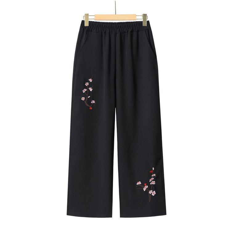 

Женские брюки прямого кроя большого размера на резинке, свободные брюки, уличная повседневная одежда для женщин, домашние брюки L