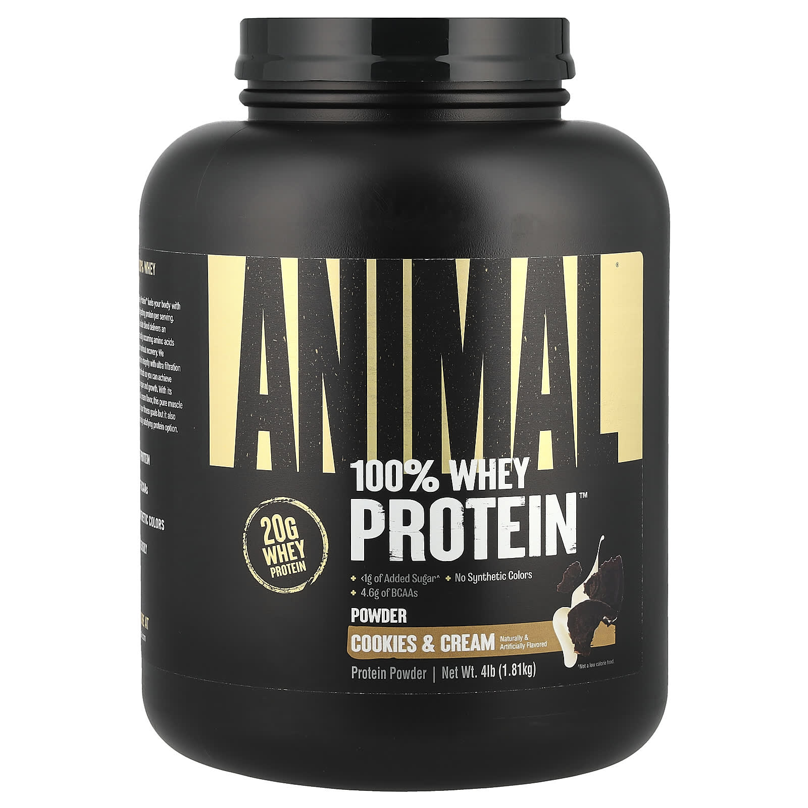 

100% Whey Protein Powder™, Cookies & Cream, 1.81Kg(4Lb)
