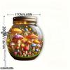 1pcs Oasis Mushroom World Sun Catcher Round Mason Jar Living Room Bedroom Porch Hanging, Acrylic Sign, Four Seasons Decoration