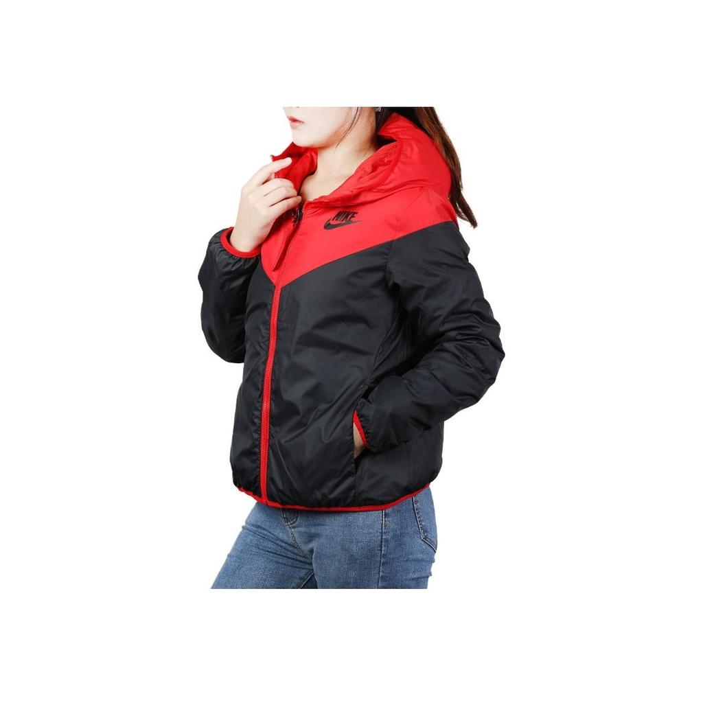 Nike Sportswear Windrunner Down Fill Logo Reversible Warm Hooded Jacket Women Jacket Red 939439-657