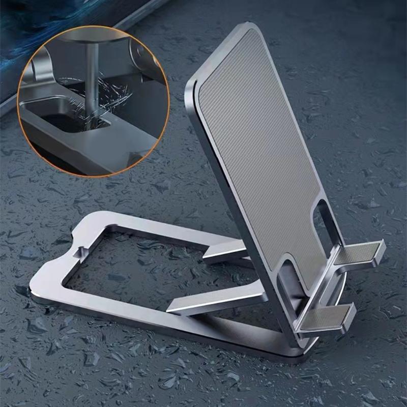 Aluminum Phone Stand Angle Height Adjustable Phone Tablet Support Mount Desk Phone Holder Shockproof Desktop Holder