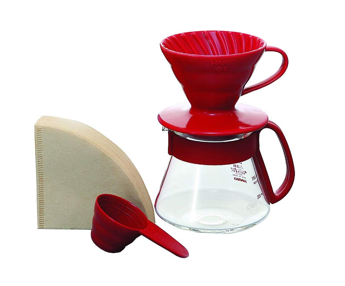 

HARIO Color Coffee Dripper & Pot Red Coffee Drip for 1-2 Cups VDS-3012R