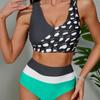 European and American Style Women's Polka Dot Patchwork Bikini Swimsuit Two-Piece Swimwear