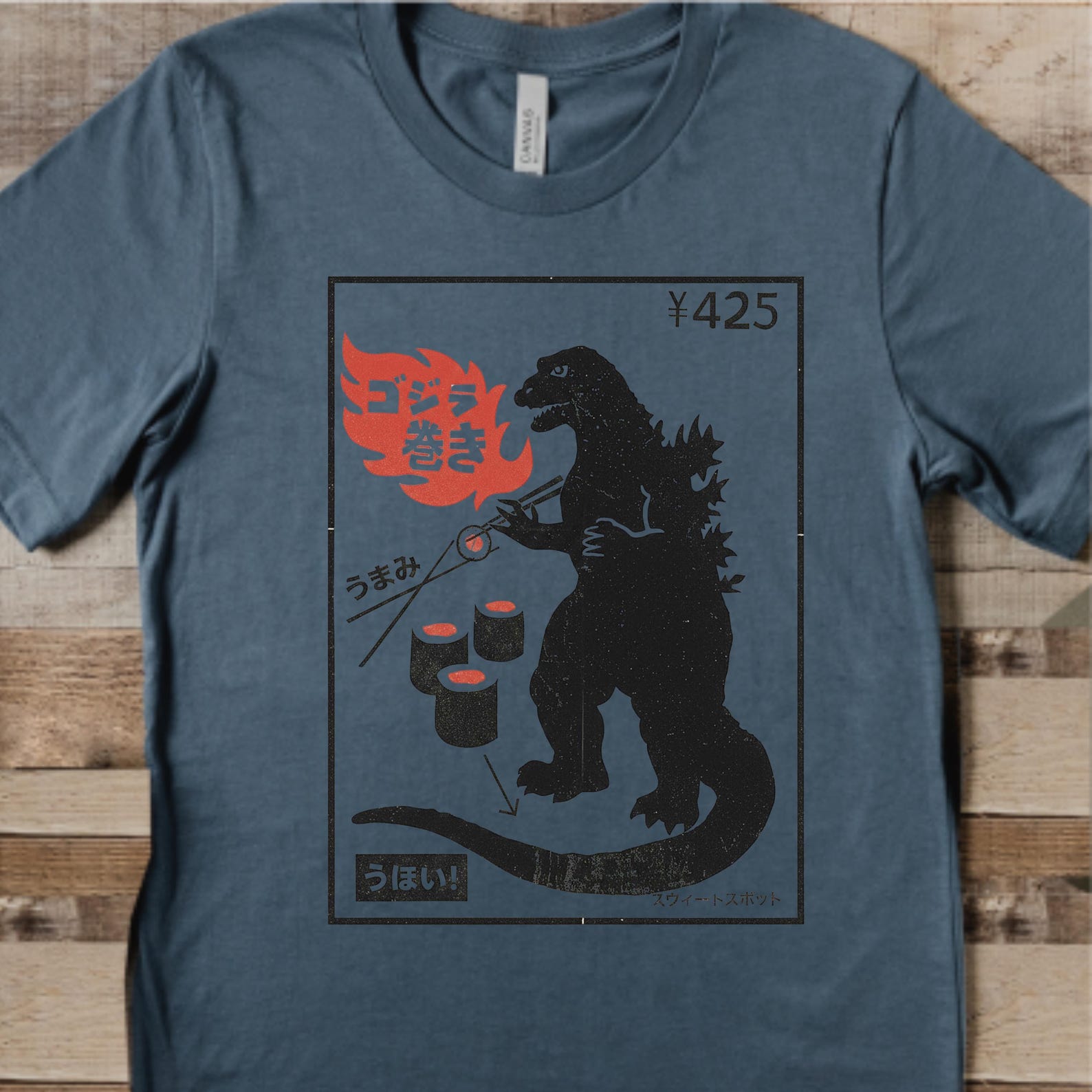 Sushi Master Graphic T-Shirt - Godzilla Funny Japanese Monster Tee 3XL