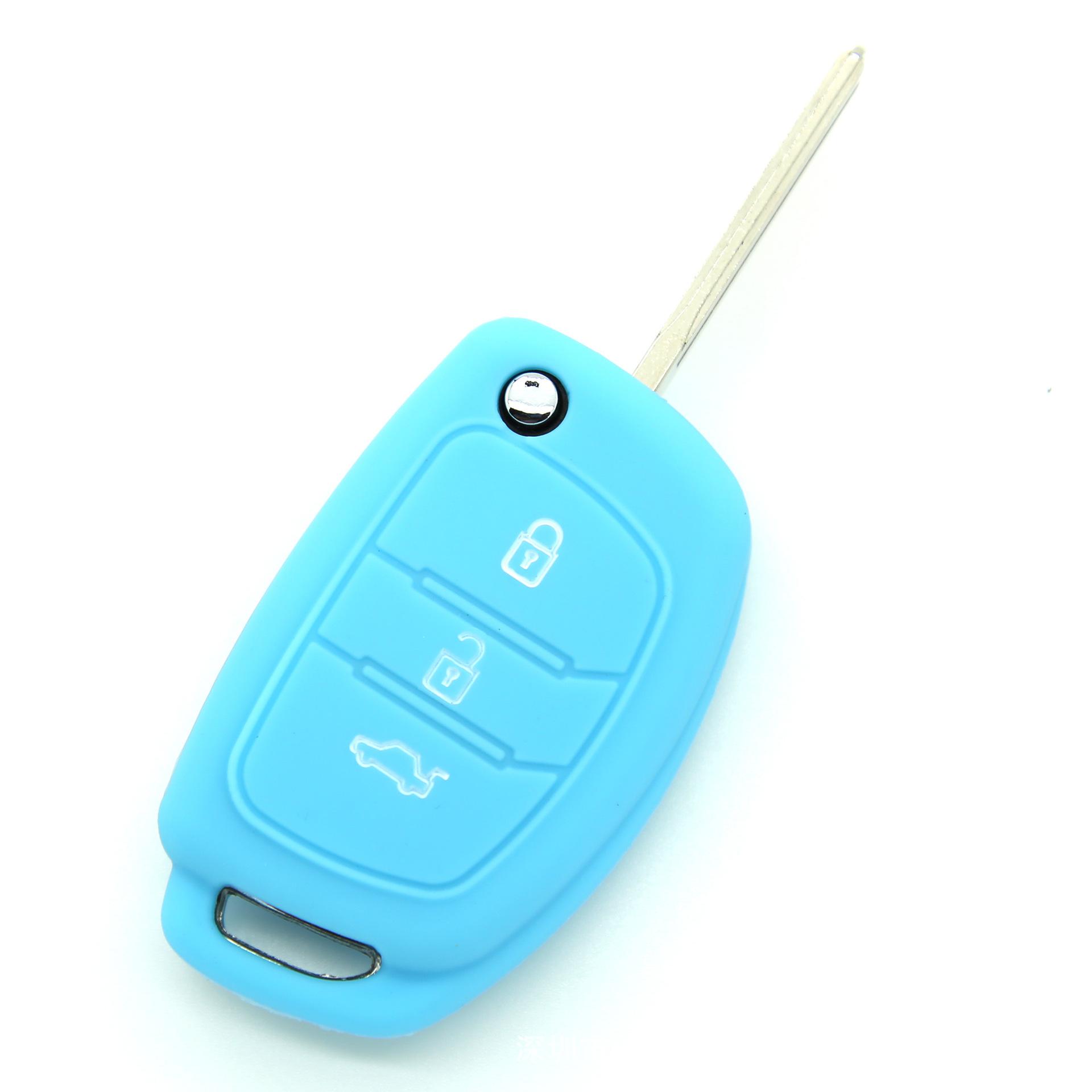 

Suitable for Modern Famous Folding 3-button Silicone Key Bag I30 Car Key Cover Leading Langdong Remote Control Protective Cover