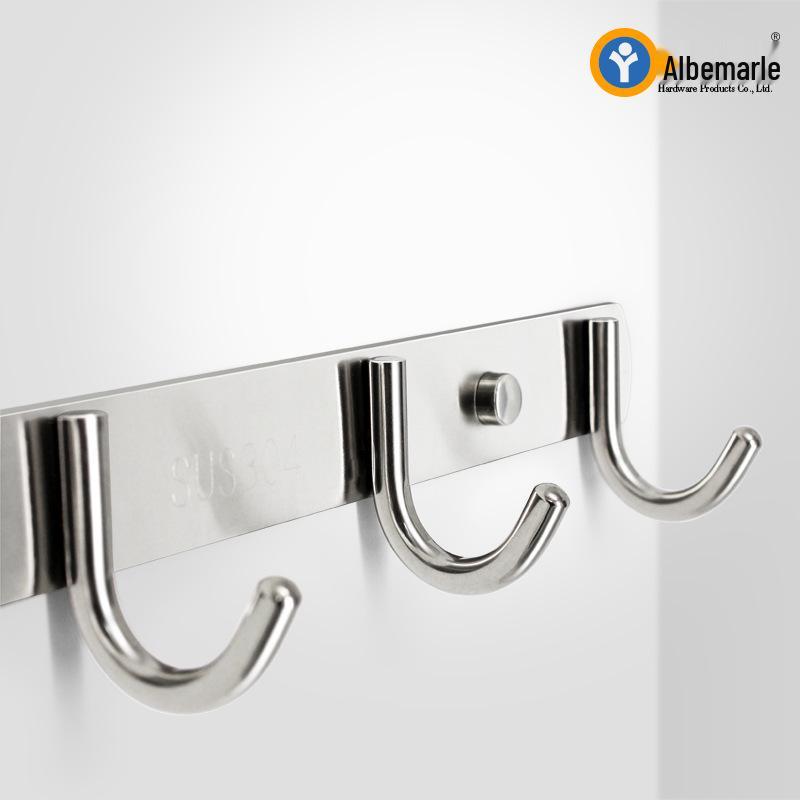 Strong Adhesive Stainless Steel Door Hook for Coats, Hats, Towels, and Kitchen Use
