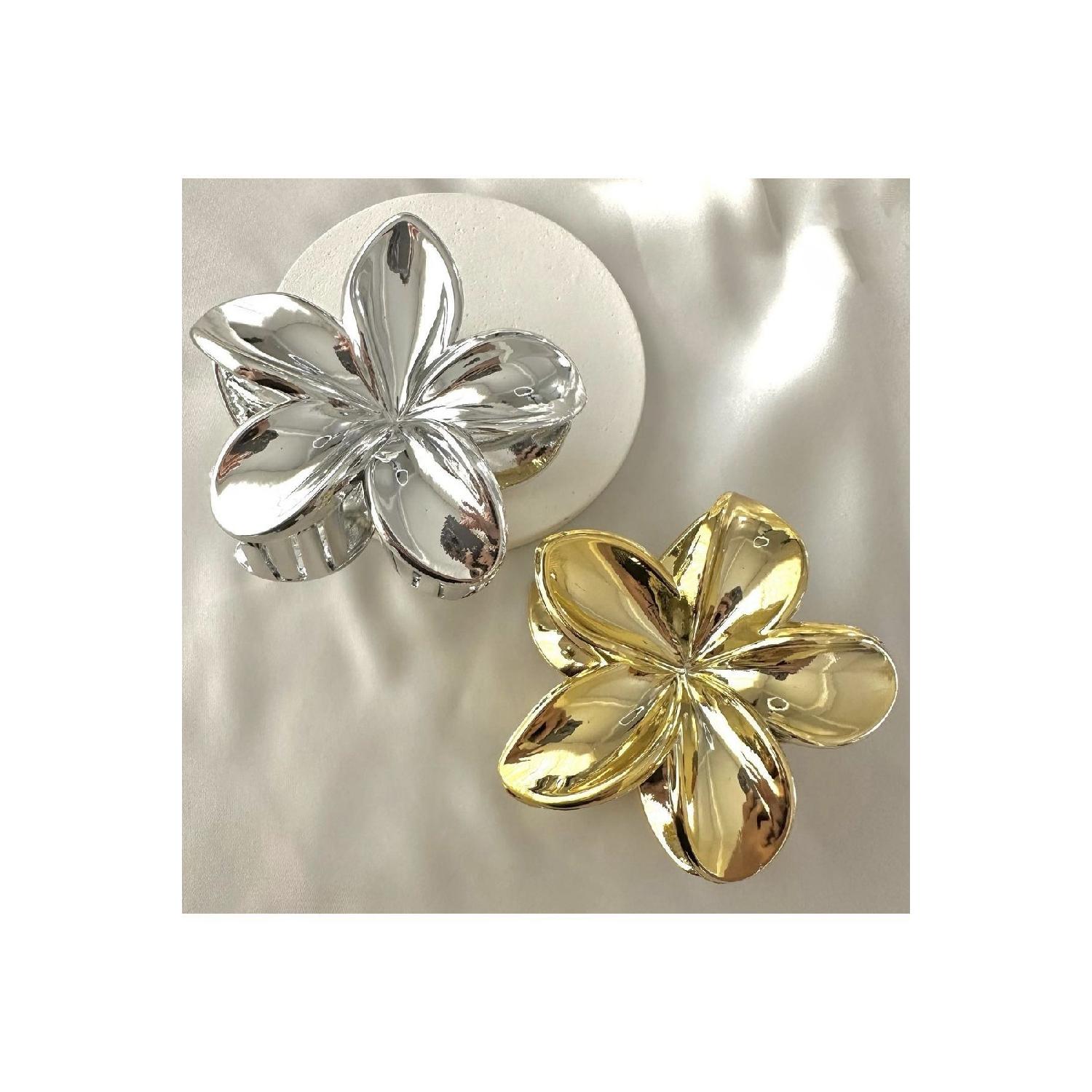 

Жіночий великий розмір, 2 шт (8 см) Золотий, срібний набір пряжок із лотосом золотий