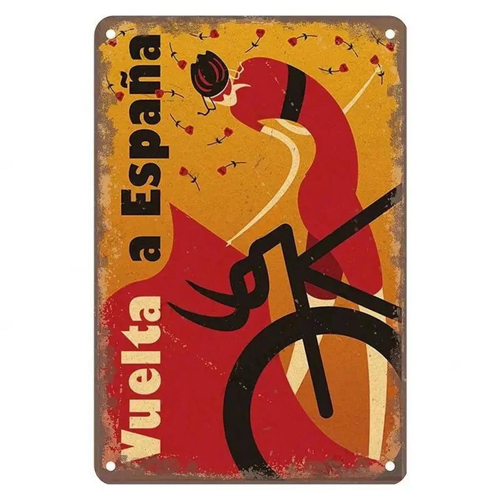 Mfoever Metal Tin Sign Tour De France Cycling Wall Decoration Plaque Vintage Poster Iron Painting for Man Cave Home Cafe Garden Club Bar
