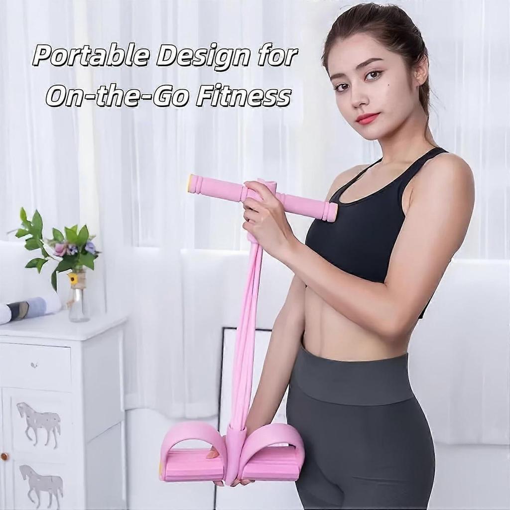 Pedal Resistance Band with Handle, 8 Tube Pedal Resistance Device for Home Workout, Foot-Based Pull Rope for Abdomen, Waist, Arm and Leg Training