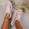 Fashion Comemore Fashion Glitter Platform Sneakers for Women Spring Lace Up Sports Shoes Woman Plus Size 43 Thick Bottom Tennis Shoes