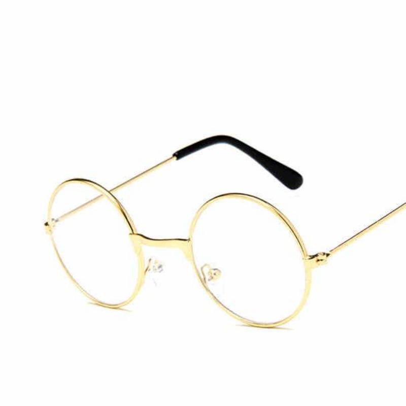 Gafas Vintage Retro Redondas de Metal con Montura Circular Lentes Transparentes Gafas de Vista Extranjeras