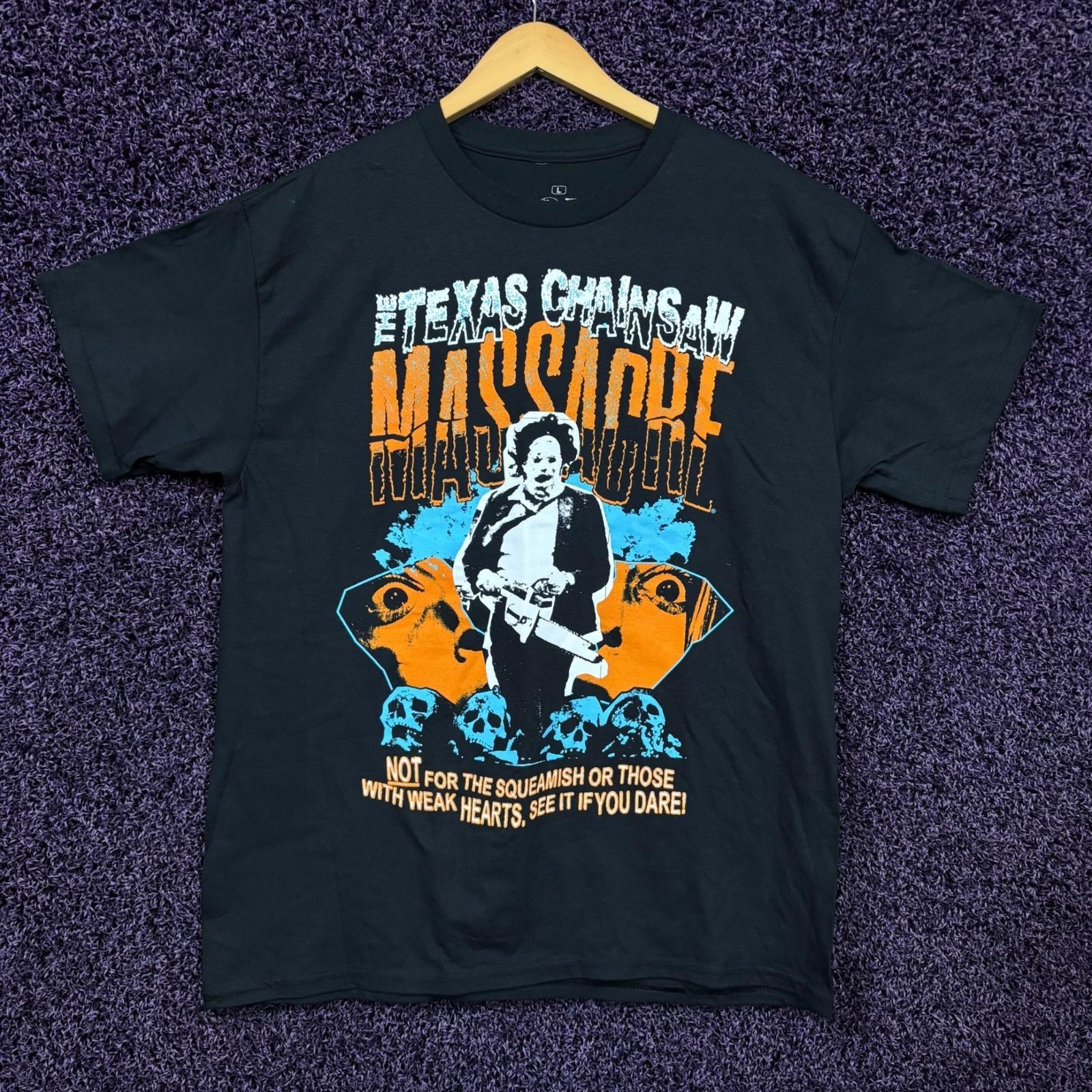 Texas Chainsaw Massacre Leather Face Horror Film T-Shirt L S