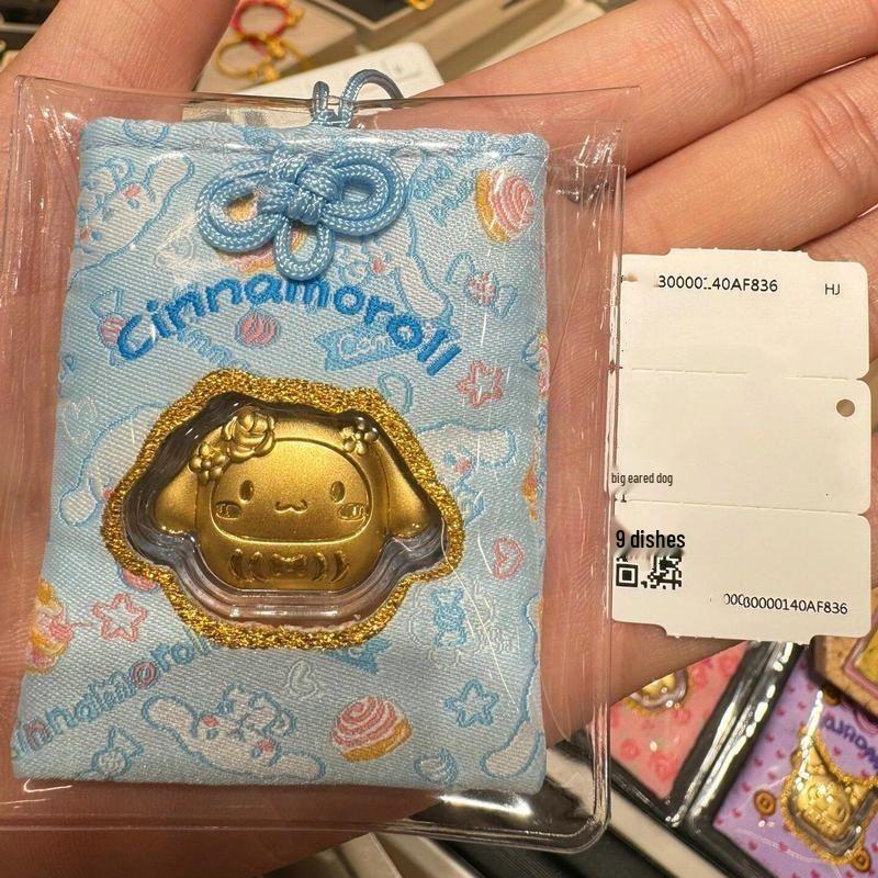 Sanrio Cartoon Kuromi Cinnamoroll My Melody Gold Coin Car Pendant