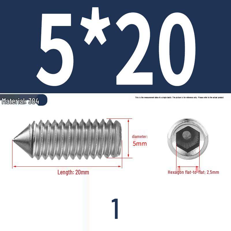 12.9 Edelstahl 304 Innensechskant Kegelspitze Gewindestift M2/M3