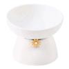 Multi-use Ceramic Cat Bowl Cute Anti Tipping Pet High Foot Bowl Slanted Mouth Non-slip Pet Drinking Feeder Kitten Puppy