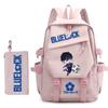 3 Piece School Backpack Set for Students Large Capacity Oxford Cloth Schoolbag with Shoulder Strap and Pencil Case