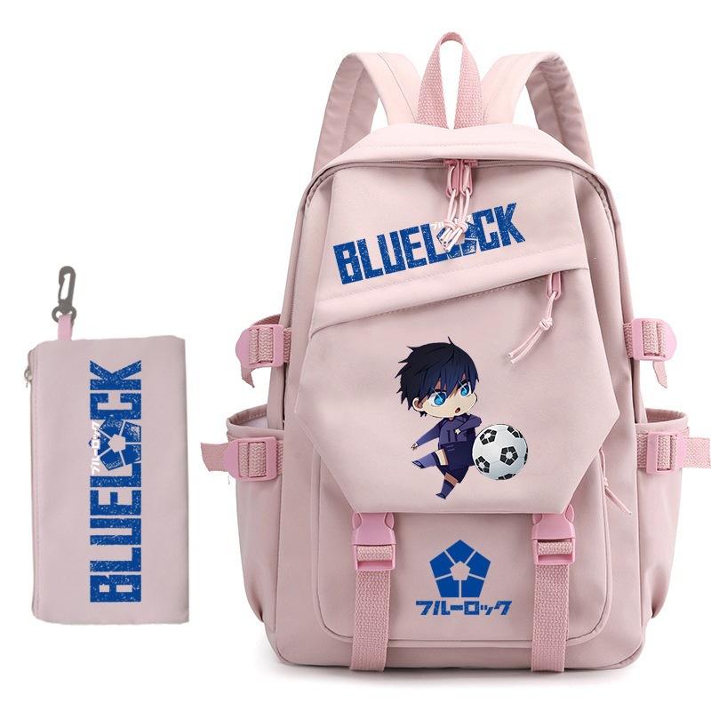 3 Piece School Backpack Set for Students Large Capacity Oxford Cloth Schoolbag with Shoulder Strap and Pencil Case