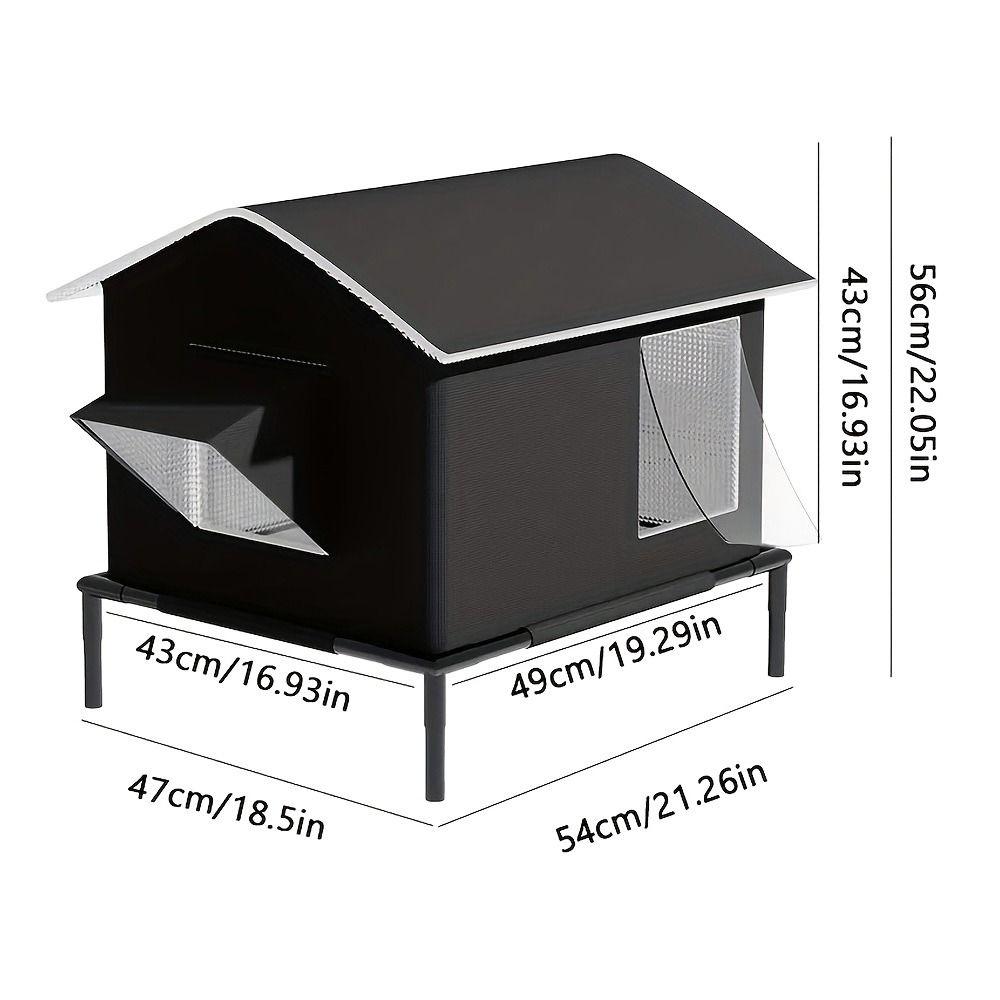 Zateplený venkovní domeček pro kočky s tepelně absorbujícím povrchem, dlouhotrvající uzamčení teploty, stan pro toulavé kočky, uzavřený vodotěsný přístřešek pro koťata
