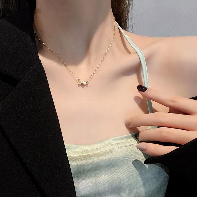 Temperament Water Drop Necklace Women'S Light Luxury Niche Senior Design Sense Student Girlfriend Tassel Clavicle Chain