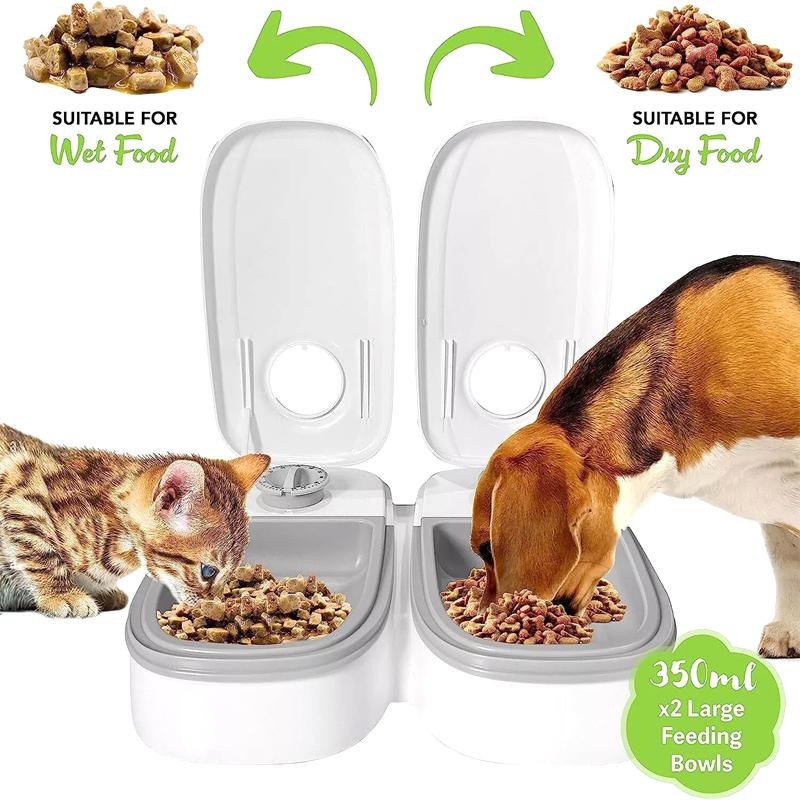 Automatic Pet Feeder For Cats And Small Dogs Dry Or Semi-Moist Pet Food Dispenser With 48-Hour Timer For Puppy Kitten Home Use