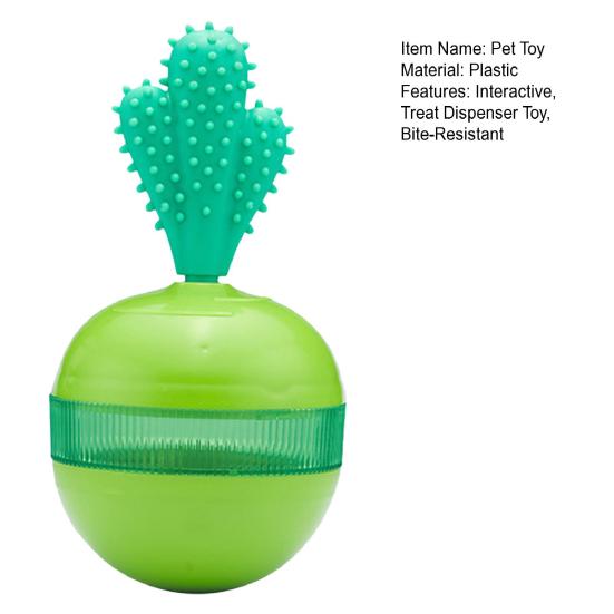 Interactive Dog Toy Textured Cactus Chew Toy Adjustable Dog Treat Dispenser Toy for Puppy Teething Boredom Relief Teeth Cleaning