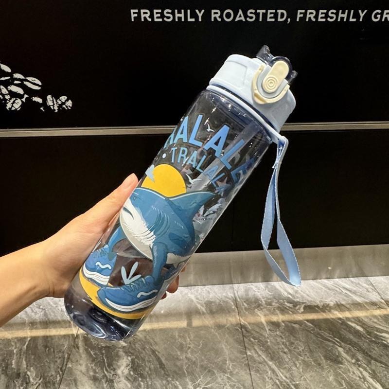 Italian Brainrot Water Bottle Tung Tung Tung Sahur Water Cup With Straw Football Sports Water Kettle Easter Valentine'S Day Gift