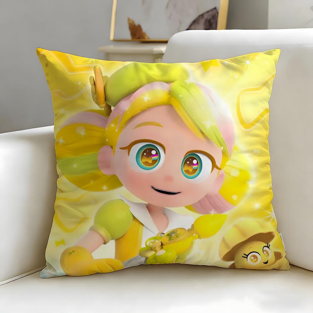 Classic Anime Rainbow Bubblegem Cushion Cover Soft EasyWash Pillow Case Versatile for Couch Bed Travel and Office