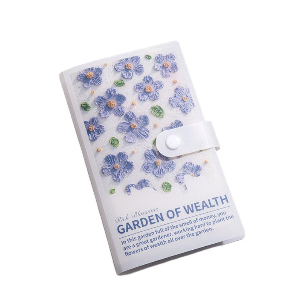 

Anti-splash Water Cash Budget Ledger Flower Printed PVC Savings Book Office Stationery Supplies білий