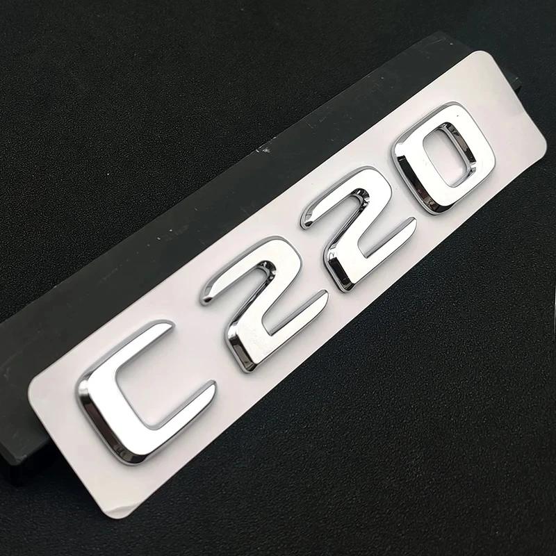 Lettres Chrome Noir ABS Insigne Lettres de Coffre de Voiture 3D Pour Mercedes Benz C 200 220 300 C200 C220 C300 C320 Autocollant Logo Accessoires XC7