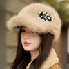 Ladies Hat Winter Hairy Imitation Mink Baseball Cap Ladies Foreign Style Winter Thick Thermal Cap