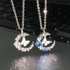 Butterfly Moon Necklace 1Pcs Korean Fashion Women Alloy Chain Cute Design Elegant Jewelry for Party and Daily Wear
