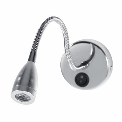 Silver Flexible Gooseneck Light 3W Wall Sconce Lamp Modern Gooseneck LED Lamp Dormitory