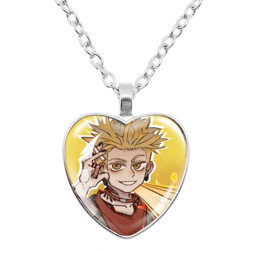 GACHIAKUTA Halskette Glas Herzform Anhänger Halskette Gachiakuta Zeichentrickfigur Halskette Schmuck Dekoration Fans Sammeln Geschenk