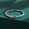 Schlichter einreihiger Amethyst-Diamantring für Damen, echter S925-Silberzirkon, Verlobungsring, Valentinstagsgeschenk, Schmuck