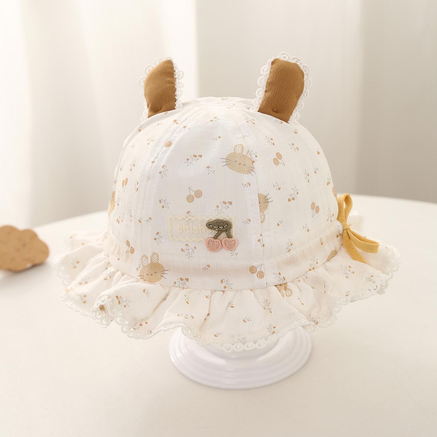 

Kids Cute Rabbit Cotton Bucket Hat - Spring/Autumn Sun Protection for Boys and Girls 46cm жёлтый