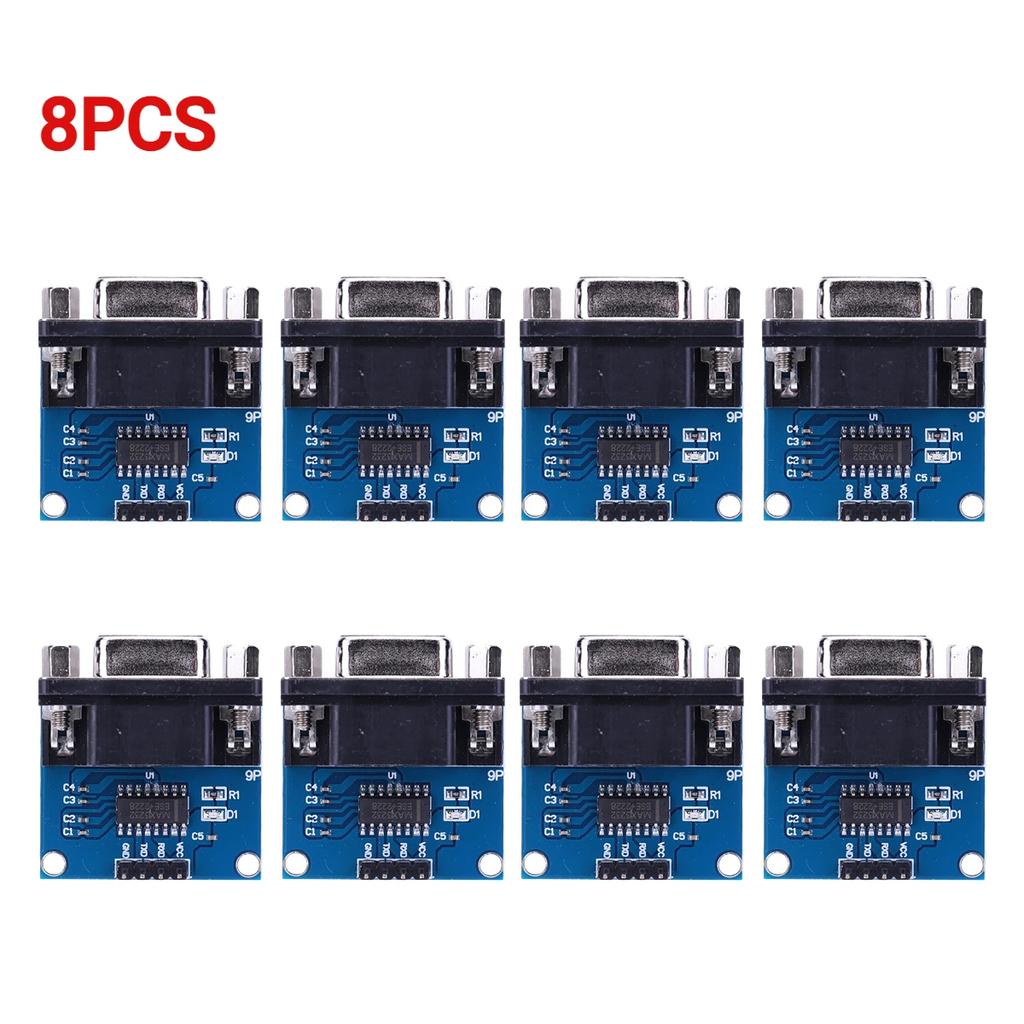 1-10PCS MAX3232 RS232 to TTL Serial Port Converter Module TX RX VCC GND Female DB9 Connector 3.3V-5.5V MAX232 Flashing Board