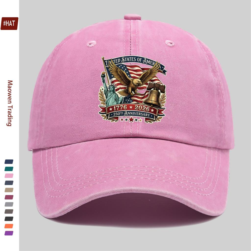 Pc American Th Anniversary Baseball Cap MenS and WomenS USA Flag and Statue of Liberty Print Adjustable Strap Vint